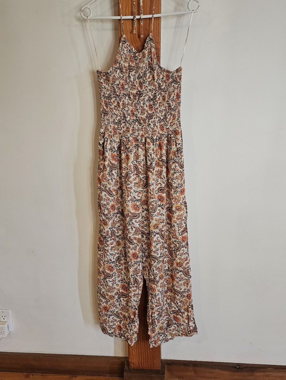 Patrons of Peace Boho Paisley Smocked Halter Jumpsuit - Size M